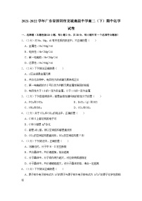 2021-2022学年广东省深圳市龙城高级中学高二（下）期中化学试卷