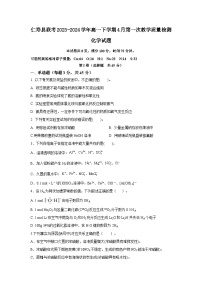 四川省眉山市仁寿县联考2023-2024学年高一下学期4月第一次教学质量检测化学试题（含答案）