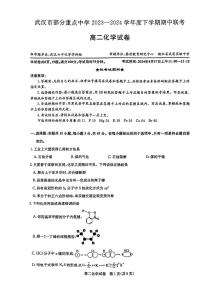 湖北武汉部分重点中学2024年高二下学期期中联考化学试卷+答案