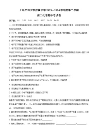 上海交通大学附属中学2023-2024学年高二下学期期中考试化学试题（原卷版+解析版）