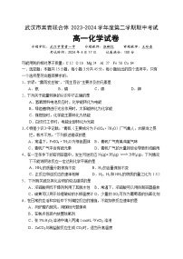 湖北省武汉市常青联合体2023-2024学年高一下学期期中考试化学试题（Word版附答案）