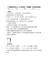 广东省部分学校2023-2024学年高一下学期第一次月考化学试卷(含答案)