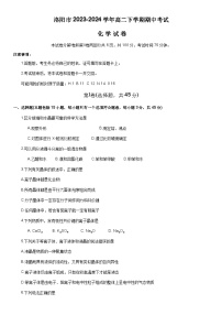 河南省洛阳市2023-2024学年高二下学期期中考试化学试卷（含答案）