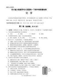 四川省大数据学考大联盟2023-2024学年高一下学期半期（期中）质量检测化学试卷（PDF版含解析）