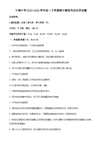 四川省凉山州宁南中学2023-2024学年高一下学期期中模拟考试化学试题（原卷版+解析版）