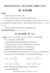 陕西省咸阳市实验中学2023-2024学年高二下学期第二次月考化学试卷（PDF版含答案）