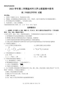 浙江省环大罗山联盟2023-2024学年高二下学期4月期中考试化学试题（PDF版含答案）