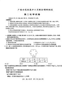 广西示范性高中2023-2024学年高二下学期4月联合调研测试化学试卷