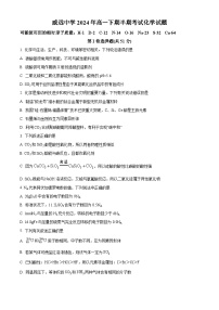 四川省内江市威远中学校2023-2024学年高一下学期期中考试化学试题（原卷版+解析版）