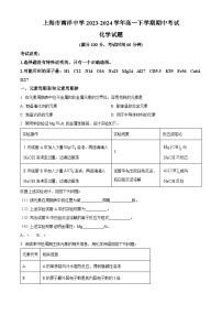 上海市南洋中学2023-2024学年高一下学期期中考试化学试题 （原卷版+解析版）