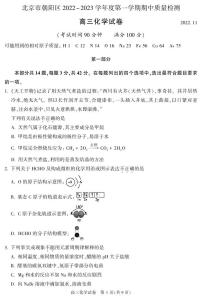 北京市朝阳区2022_2023学年度上学期期中质量检测高三化学试卷及答案