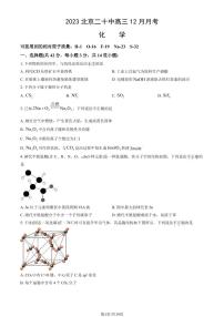 2023北京二十中高三上学期12月月考化学试卷及答案