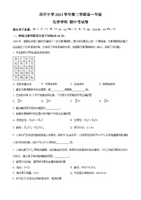 上海市闵行中学2023-2024学年高一下学期期中考试化学试卷（原卷版+解析版）