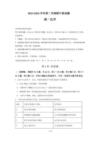 深圳市高级中学2023-2024学年高一下学期期中考试化学试卷（PDF版）