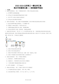 2022-2024北京高三一模化学试题分类汇编：海水中的重要元素——钠和氯章节综合