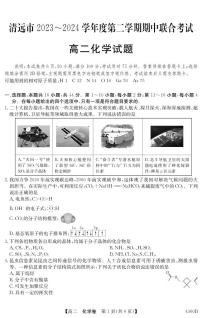2024清远高二下学期期中联考试题化学PDF版含解析（可编辑）