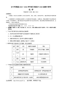 四川省成都市安宁河联盟2023-2024学年高一下学期期中联考化学试题