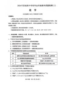 河北石家庄市2024年高三毕业班教学质量检测(三)化学试题+答案(石家庄三模)