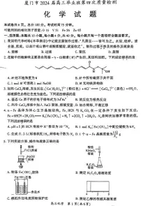 福建省厦门市2024届高三下学期第四次质量检测试题化学PDF版含答案