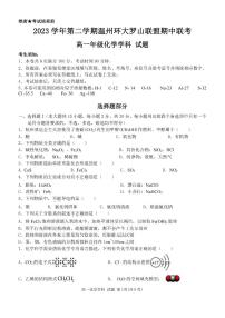 2024浙江省环大罗山联盟高一下学期4月期中考试化学PDF版含答案