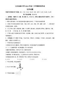 黑龙江省大庆市实验中学实验二部2024届高三下学期5月月考试题化学Word版含解析