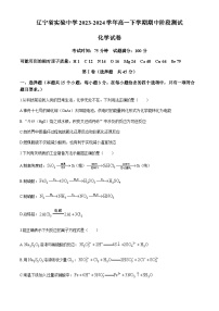 辽宁省实验中学2023-2024学年高一下学期期中阶段测试化学试题（含答案）