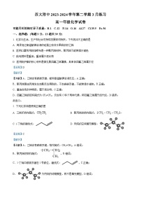 31，江苏省苏州市苏州大学附属中学2023-2024学年高一下学期3月月考化学试卷