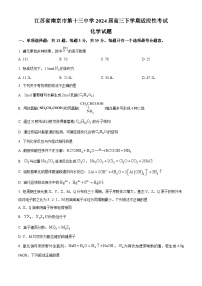 江苏省南京市第十三中学2024届高三下学期适应性考试化学试题（原卷版+解析版）