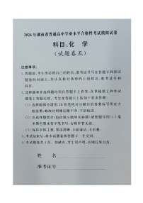 湖南省普通高中2023-2024学年高一下学期学业水平合格性考试模拟化学试卷五