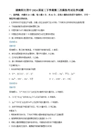 湖南省师范大学附属中学2024届高三下学期第三次模拟考试化学试题（Word版附解析）