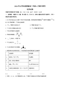 湖北省云学名校联盟2023-2024学年高二下学期期中联考化学试卷（A）（原卷版+解析版）