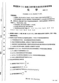 广西普通高中2024届高三上学期跨市联合适应性训练检测+化学试题（有解析）