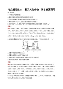 2025届人教新高考高三化学一轮复习考点规范练11氯及其化合物海水资源利用Word版附解析