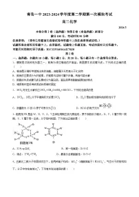 山东省青岛市第一中学2023-2024学年高二下学期期中考试化学试卷(无答案)