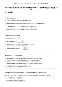 2024年浙江杭州西湖区杭州市西湖高级中学高三下学期高考模拟化学试卷（5月）