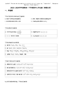 2023_2024学年湖南高一下学期期中化学试卷（湘楚名校）