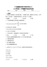 广东省揭阳市普宁市部分学校2023-2024学年高一下学期期中考试化学试卷(含答案)