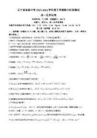 2024辽宁省实验中学高一下学期期中考试化学含答案