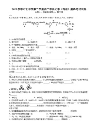 上海市市北中学2023-2024学年高二下学期期末（等级性）质量调研-化学试卷(无答案)