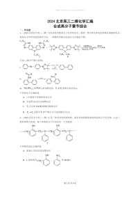 [化学]2024北京高三二模化学试题分类汇编：合成高分子章节综合