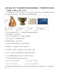 广东华南师大附中汕尾学校2024年高一下学期月考化学试卷+答案