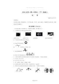 [化学]2024北京一零一中高二下化学期统练二月考化学试卷及答案