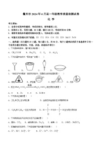 2024衢州高一下学期6月期末考试化学含答案