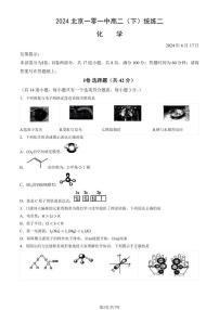 2024北京一零一中高二（下）统练二化学试题及答案