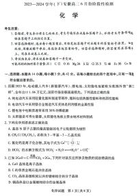 安徽省滁州市定远县第三中学2023-2024学年高二下学期6月月考化学试题