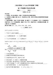 上海市曹杨第二中学2023-2024学年高二下学期期末考试化学试卷 (无答案)