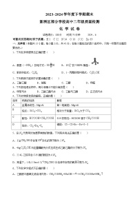 湖北省武汉市新洲区2023-2024学年高二下学期6月期末质量检测化学试题