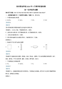 浙江省杭州市联谊学校2023-2024学年高一下学期5月月考化学试题（Word版附解析）