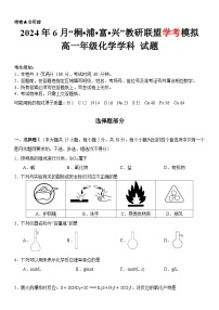 浙江省杭州市“桐浦富兴”教研联盟2023-2024学年高一下学期6月学考模拟考试化学试题（Word版附答案）