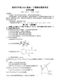 2024遂宁射洪中学高一下学期期末模拟化学试题含答案